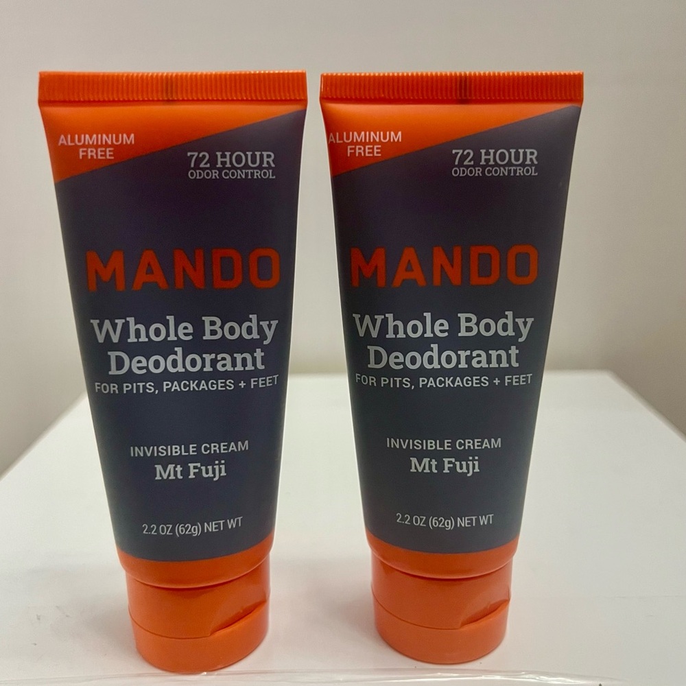 2x Mando Whole Body Men’s Deodorant Invisible Cream Mt Fuji Scent 2.2oz New